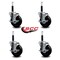 Service Caster 4'' Soft Rubber Swivel 3/4'' Expanding Stem Caster Set with Brake, 4PK SCC-EX20S414-SRS-TLB-34-4 - alternate 3
